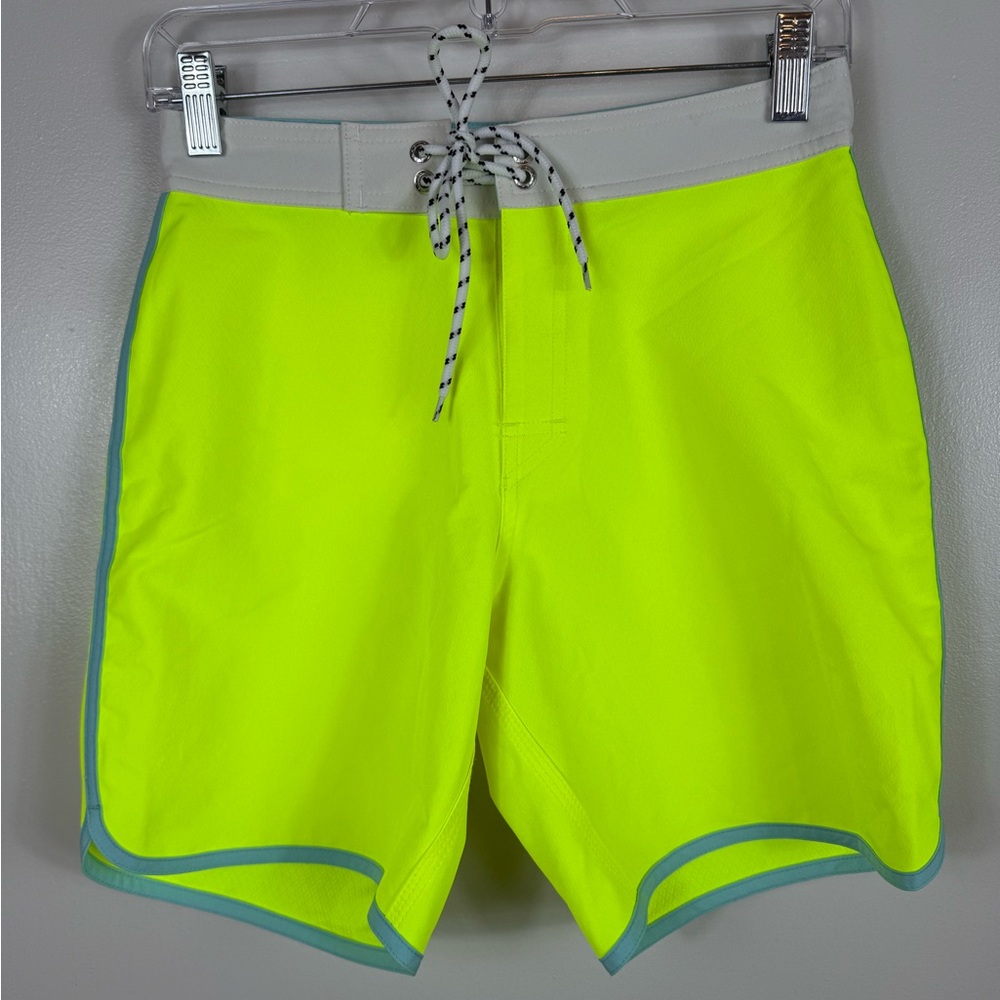 Crewcuts X Greenlines Boys Board‎ Shorts Yellow Blue Size 14 Kids Beach Summer